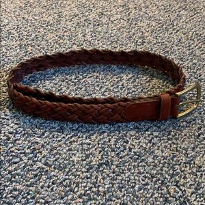 Brown Leather Weave Belt
